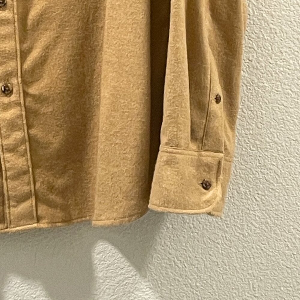 J.CREW Classic Midweight Flannel Long Sleeve Button Down Shirt, Honey Tan - XL - Picture 3 of 10